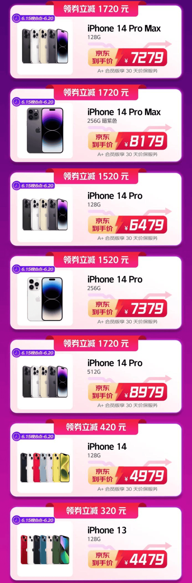 今晚8点京东618高潮开启 iPhone 14 Pro系列领券至高立减1920元