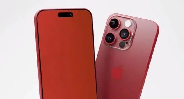 取代暗紫色，iPhone15 Pro Max全新鲜红色亮相，超窄边框太惊艳了