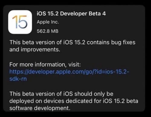 ios15.2beta4更新内容详细介绍