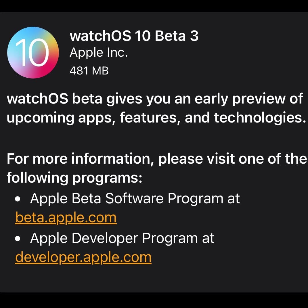 苹果发布 watchOS 10、macOS 14、tvOS 17 的第 3 个公测版