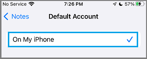 如何在iPhone上更改默认便签[备忘录]帐户