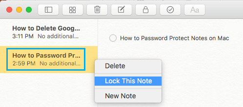 如何在苹果MAC电脑上使用密码保护备忘录Notes