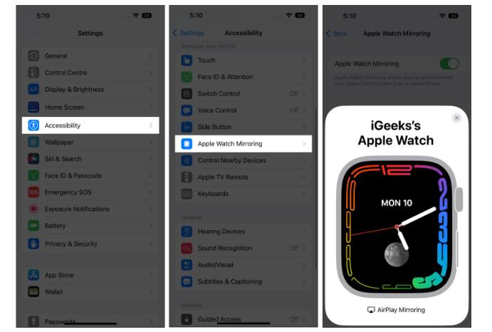 如何在iOS16中将苹果Watch镜像到iPhone