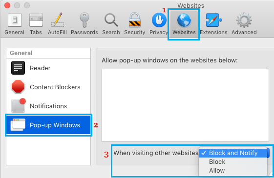 如何在Safari浏览器中允许或阻止弹出窗口
