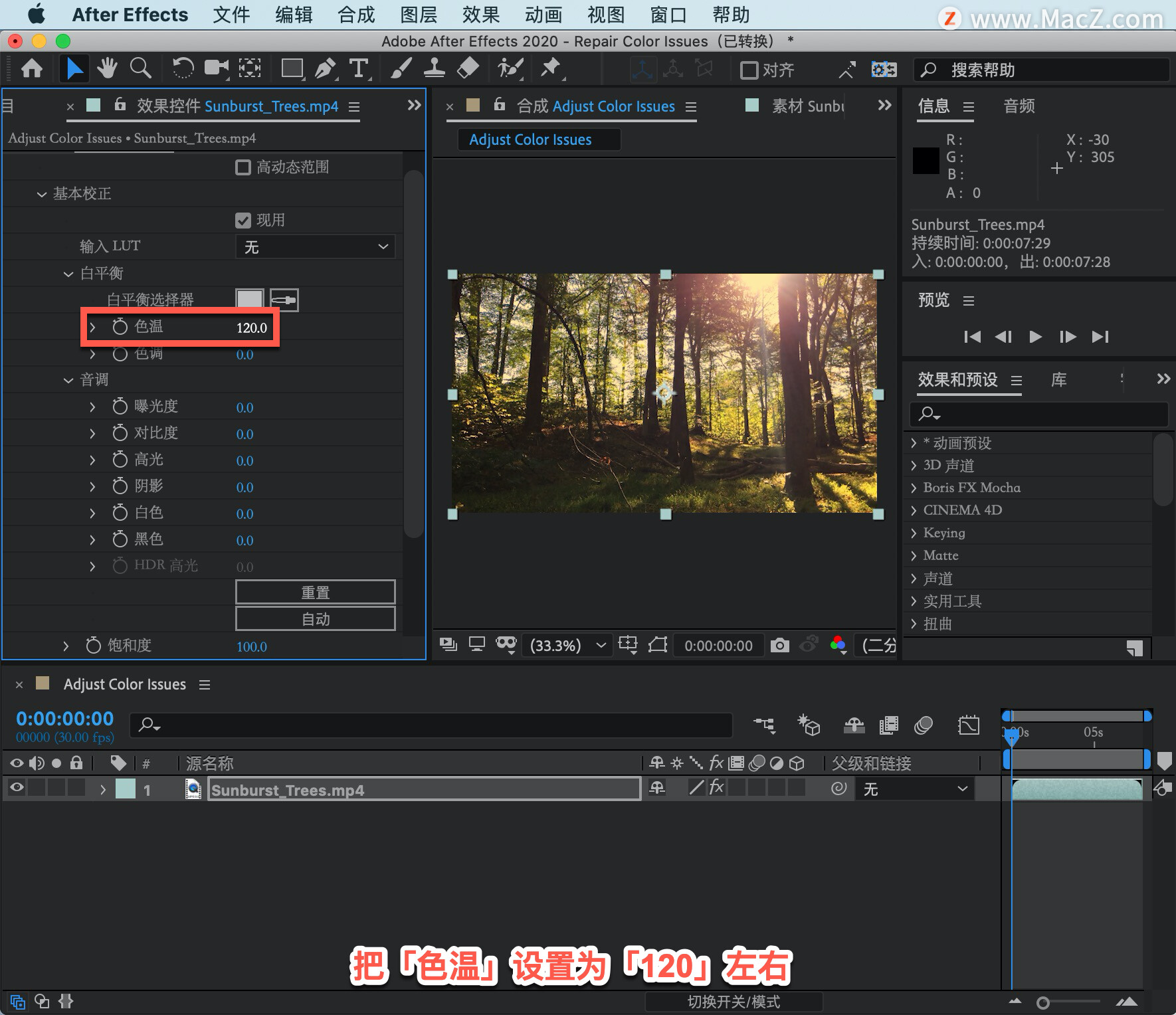 After Effects 教程「23」，如何在 After Effects 中增强视频中的颜色？