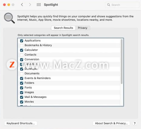 如何阻止特定文件在 Mac 上的 Spotlight 中显示