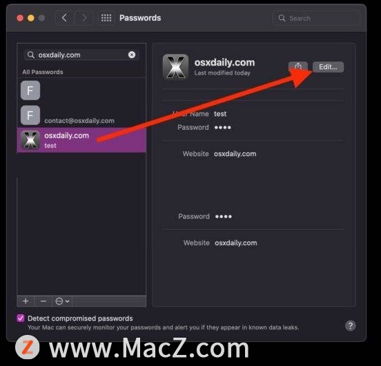 如何在macOS Monterey的钥匙串中添加备注？