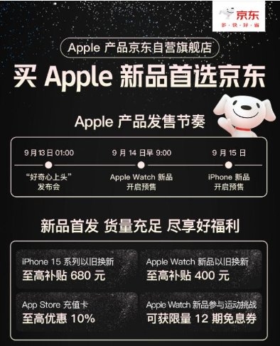 京东开启苹果15预售提供丰富购机权益小时达理念再次升级
