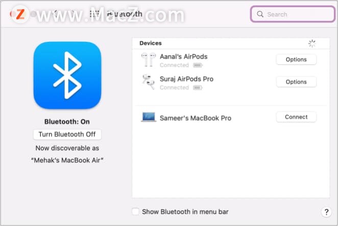如何将多个 AirPods 连接到一台 Mac？